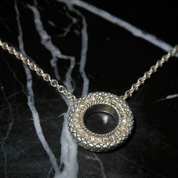 Andrea Candela 18k Gold & Silver Halo Design Circl - Picture 4 of 8